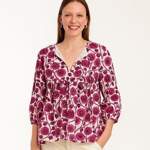 Grace Holiday Floral Blouse
